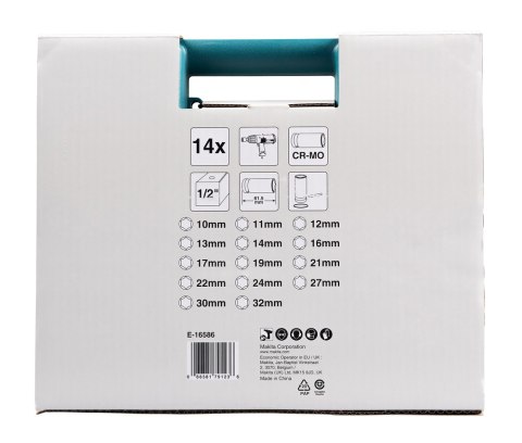 ZESTAW NASADEK UDAROWYCH 1/2'' 10-32MM 10EL.