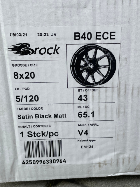 Felgi Brock B40 5x120 8x20 ET43 Satin Black Matt