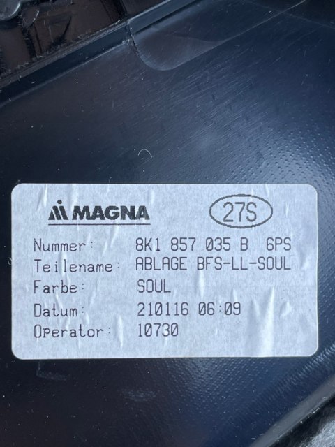 AUDI A5 8T lift ORYGINALNY SCHOWEK PASAŻERA 8K1857035B