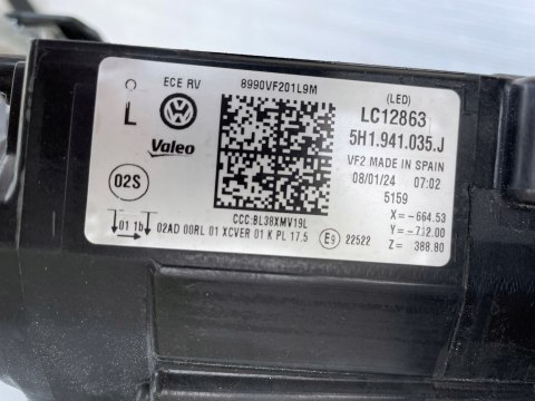 VW GOLF VIII 8 LAMPA LEWY PRZÓD 5H1941035J