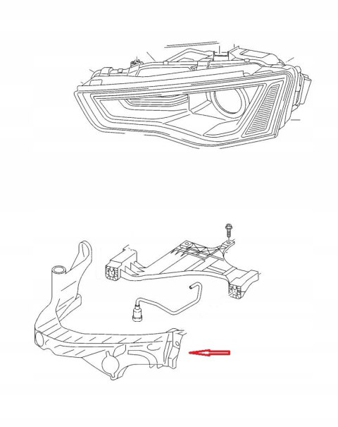 AUDI A4 B8 2008-11 ŚLIZG MOCOWANIE LAMPY PRAWY PRZÓD