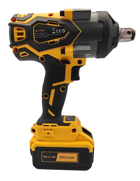 Akumulatorowy klucz udarowy 3/4" 1700Nm w zestawie z akumulatorem i ładowarką AKU-1700K/20V-5Ah