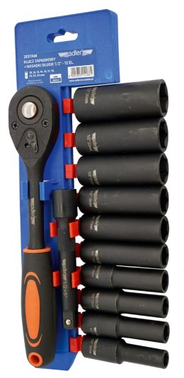 Zestaw - Grzechotka nasadki długie Cr-V 1/2