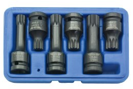 Zestaw - Nasadki udarowe SPLINE Cr-Mo krótkie długie 1/2
