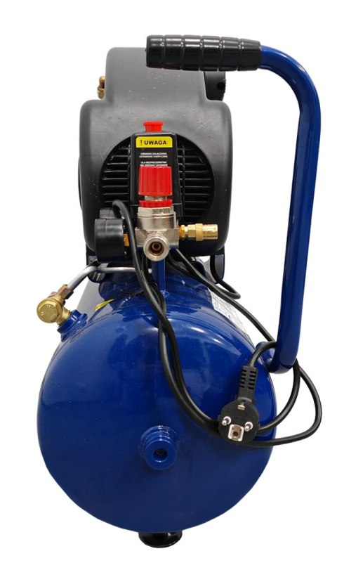 Kompresor ADLER AD2020-25 24L – widok przód (zestaw z akcesoriami)