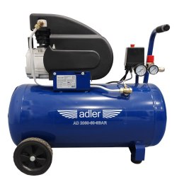 Kompresor olejowy ADLER AD2050-50 230V 50L 8 bar – widok boczny