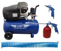 Zestaw sprężarka ADLER AD400VKM-50-3 230V 10 bar 50L + wąż spiralny 13m + pistolety