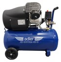 Sprężarka powietrza ADLER AD400VKM-50-3 230V 10 bar 50L – kompresor dwucylindrowy olejowy