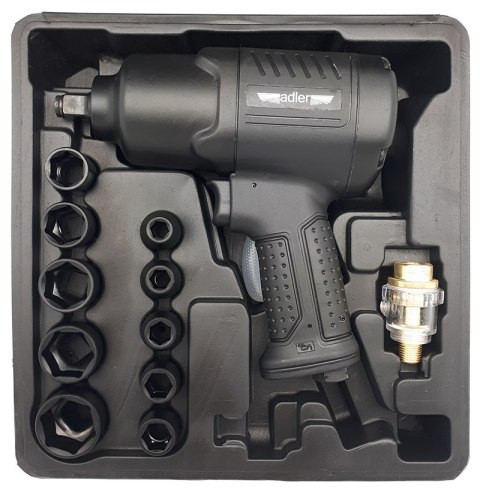 Zestaw Z10 - Klucz udarowy 1/2" 1590Nm kompozytowy 10 szt nasadek Cr-Mo AD-1907