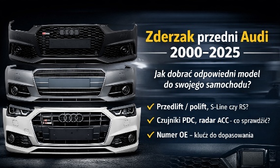 Zderzak przedni Audi 2000–2025 – jak dobrać odpowiedni model do swojego samochodu?